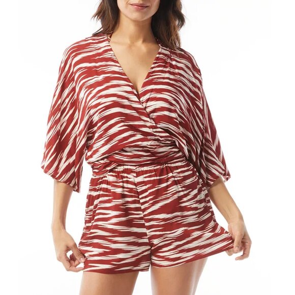 NWT Vince Camuto Women's Convertible Tie Romper Beach Cover Up Size M $140 8B589 - Picture 1 of 3